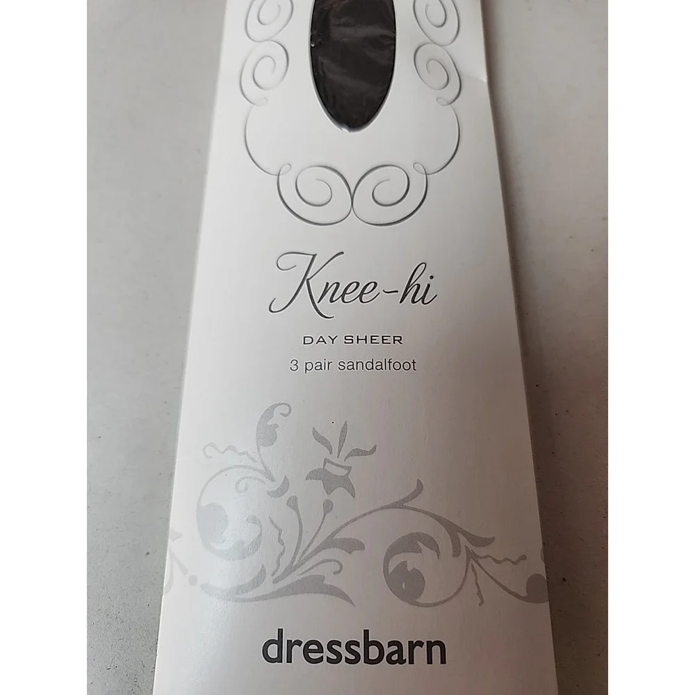 New Lot 2 Pks Dressbarn 3 Pair Each Knee-Hi Women's Size 8.5-11 Nude & Black NIB
